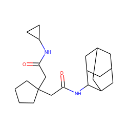 O=C(CC1(CC(=O)NC2C3CC4CC(C3)CC2C4)CCCC1)NC1CC1 ZINC000043078226