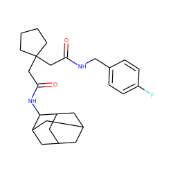 O=C(CC1(CC(=O)NC2C3CC4CC(C3)CC2C4)CCCC1)NCc1ccc(F)cc1 ZINC000043074975