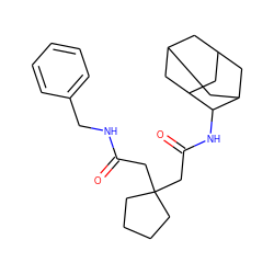 O=C(CC1(CC(=O)NC2C3CC4CC(C3)CC2C4)CCCC1)NCc1ccccc1 ZINC000043120577