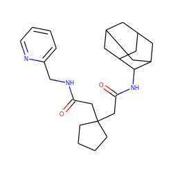 O=C(CC1(CC(=O)NC2C3CC4CC(C3)CC2C4)CCCC1)NCc1ccccn1 ZINC000043123449