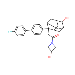 O=C(CC1(c2ccc(-c3ccc(F)cc3)cc2)C2CC3CC1CC(C2)C3O)N1CC(O)C1 ZINC001772657742