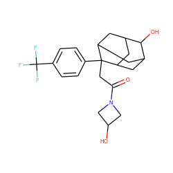 O=C(CC1(c2ccc(C(F)(F)F)cc2)C2CC3CC1CC(C2)C3O)N1CC(O)C1 ZINC001772620574