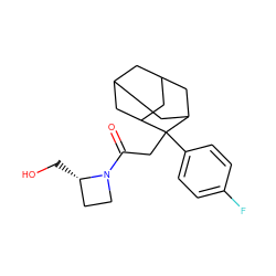 O=C(CC1(c2ccc(F)cc2)C2CC3CC(C2)CC1C3)N1CC[C@@H]1CO ZINC000145893514