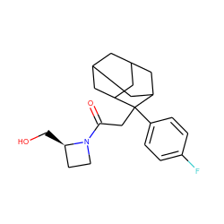 O=C(CC1(c2ccc(F)cc2)C2CC3CC(C2)CC1C3)N1CC[C@H]1CO ZINC000145893720