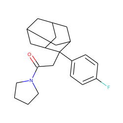 O=C(CC1(c2ccc(F)cc2)C2CC3CC(C2)CC1C3)N1CCCC1 ZINC000202353017