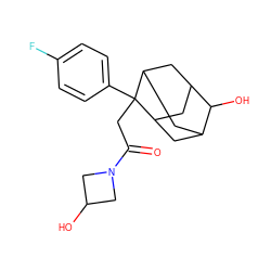 O=C(CC1(c2ccc(F)cc2)C2CC3CC1CC(C2)C3O)N1CC(O)C1 ZINC000043194233