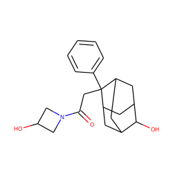 O=C(CC1(c2ccccc2)C2CC3CC1CC(C2)C3O)N1CC(O)C1 ZINC000043194232