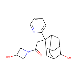 O=C(CC1(c2ccccn2)C2CC3CC1CC(C2)C3O)N1CC(O)C1 ZINC001772575174