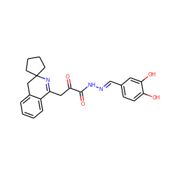 O=C(CC1=NC2(CCCC2)Cc2ccccc21)C(=O)N/N=C/c1ccc(O)c(O)c1 ZINC000101946814