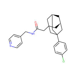 O=C(CC12C[C@@H]3C[C@H](C1)CC(c1ccc(Cl)cc1)(C3)C2)NCc1ccncc1 ZINC000653857945