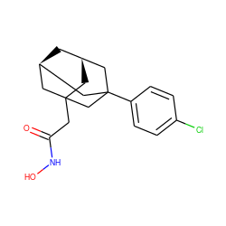 O=C(CC12C[C@@H]3C[C@H](C1)CC(c1ccc(Cl)cc1)(C3)C2)NO ZINC000095592953