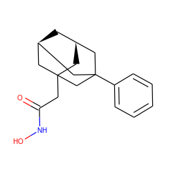 O=C(CC12C[C@@H]3C[C@H](C1)CC(c1ccccc1)(C3)C2)NO ZINC000095587263