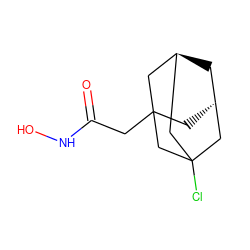 O=C(CC12C[C@H]3C[C@@H](CC(Cl)(C3)C1)C2)NO ZINC000101666228