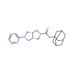 O=C(CC12CC3CC(CC(C3)C1)C2)N1C[C@@H]2CN(c3ccccn3)C[C@@H]2C1 ZINC000096283285