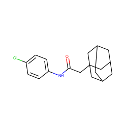 O=C(CC12CC3CC(CC(C3)C1)C2)Nc1ccc(Cl)cc1 ZINC000004390363