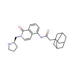 O=C(CC12CC3CC(CC(C3)C1)C2)Nc1cccc2c(=O)n(C[C@H]3CCCN3)ccc12 ZINC000043017435