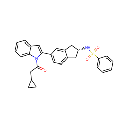 O=C(CC1CC1)n1c(-c2ccc3c(c2)C[C@H](NS(=O)(=O)c2ccccc2)C3)cc2ccccc21 ZINC000028949509