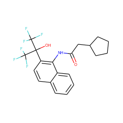 O=C(CC1CCCC1)Nc1c(C(O)(C(F)(F)F)C(F)(F)F)ccc2ccccc12 ZINC000013489798