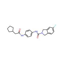 O=C(CC1CCCC1)Nc1ccc(NC(=O)N2Cc3ccc(F)cc3C2)cc1 ZINC000166736860