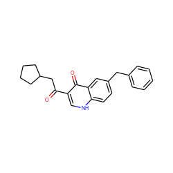 O=C(CC1CCCC1)c1c[nH]c2ccc(Cc3ccccc3)cc2c1=O ZINC000042887771