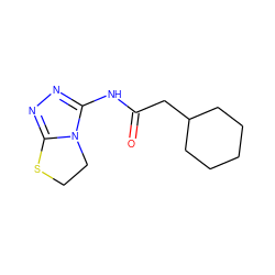 O=C(CC1CCCCC1)Nc1nnc2n1CCS2 ZINC000016890269