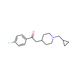 O=C(CC1CCN(CC2CC2)CC1)c1ccc(F)cc1 ZINC000000004902