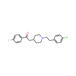 O=C(CC1CCN(CCc2ccc(Cl)cc2)CC1)c1ccc(F)cc1 ZINC000013729943