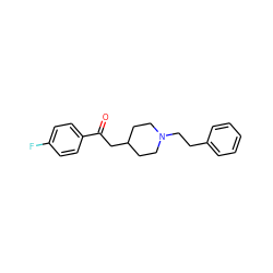 O=C(CC1CCN(CCc2ccccc2)CC1)c1ccc(F)cc1 ZINC000013729942