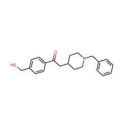 O=C(CC1CCN(Cc2ccccc2)CC1)c1ccc(CO)cc1 ZINC000013729903