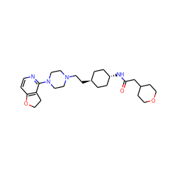 O=C(CC1CCOCC1)N[C@H]1CC[C@H](CCN2CCN(c3nccc4c3CCO4)CC2)CC1 ZINC000261180965