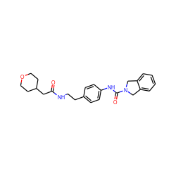 O=C(CC1CCOCC1)NCCc1ccc(NC(=O)N2Cc3ccccc3C2)cc1 ZINC000166276818