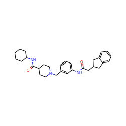 O=C(CC1Cc2ccccc2C1)Nc1cccc(CN2CCC(C(=O)NC3CCCCC3)CC2)c1 ZINC001772640232