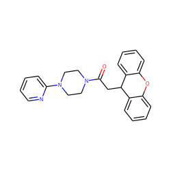 O=C(CC1c2ccccc2Oc2ccccc21)N1CCN(c2ccccn2)CC1 ZINC000018121881