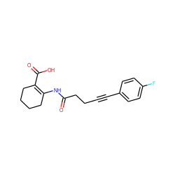 O=C(CCC#Cc1ccc(F)cc1)NC1=C(C(=O)O)CCCC1 ZINC001772633068