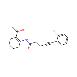 O=C(CCC#Cc1ccccc1Cl)NC1=C(C(=O)O)CCCC1 ZINC001772650338