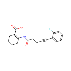 O=C(CCC#Cc1ccccc1F)NC1=C(C(=O)O)CCCC1 ZINC001772602564