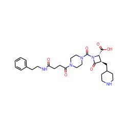 O=C(CCC(=O)N1CCN(C(=O)N2C(=O)[C@H](CC3CCNCC3)[C@H]2C(=O)O)CC1)NCCc1ccccc1 ZINC000026291500