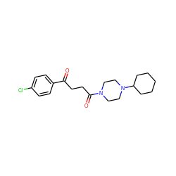 O=C(CCC(=O)N1CCN(C2CCCCC2)CC1)c1ccc(Cl)cc1 ZINC000013561100