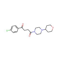 O=C(CCC(=O)N1CCN(C2CCOCC2)CC1)c1ccc(Cl)cc1 ZINC000013561103