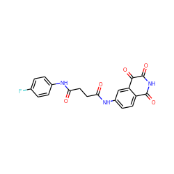 O=C(CCC(=O)Nc1ccc2c(c1)C(=O)C(=O)NC2=O)Nc1ccc(F)cc1 ZINC000013683300