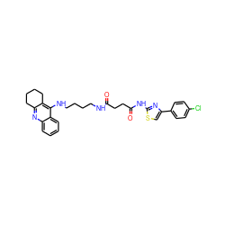 O=C(CCC(=O)Nc1nc(-c2ccc(Cl)cc2)cs1)NCCCCNc1c2c(nc3ccccc13)CCCC2 ZINC000095575576