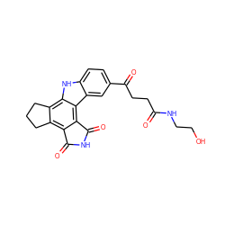 O=C(CCC(=O)c1ccc2[nH]c3c4c(c5c(c3c2c1)C(=O)NC5=O)CCC4)NCCO ZINC000073240272