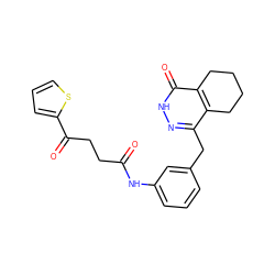 O=C(CCC(=O)c1cccs1)Nc1cccc(Cc2n[nH]c(=O)c3c2CCCC3)c1 ZINC000167733869