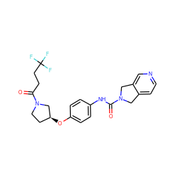 O=C(CCC(F)(F)F)N1CC[C@H](Oc2ccc(NC(=O)N3Cc4ccncc4C3)cc2)C1 ZINC000166539526