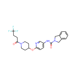 O=C(CCC(F)(F)F)N1CCC(Oc2ccc(NC(=O)N3Cc4ccccc4C3)cn2)CC1 ZINC000166587227