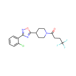 O=C(CCC(F)(F)F)N1CCC(c2nc(-c3ccccc3Cl)no2)CC1 ZINC000073197736