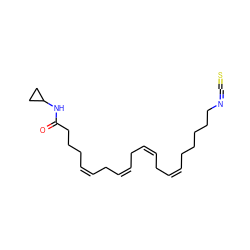 O=C(CCC/C=C\C/C=C\C/C=C\C/C=C\CCCCCN=C=S)NC1CC1 ZINC000013674224