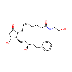 O=C(CCC/C=C\C[C@H]1C(=O)C[C@@H](O)[C@@H]1/C=C/[C@H](O)CCc1ccccc1)NCCO ZINC000299865791