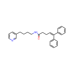 O=C(CCC=C(c1ccccc1)c1ccccc1)NCCCCc1cccnc1 ZINC000001542596