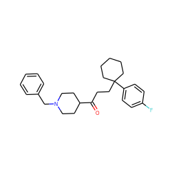 O=C(CCC1(c2ccc(F)cc2)CCCCC1)C1CCN(Cc2ccccc2)CC1 ZINC000072113557